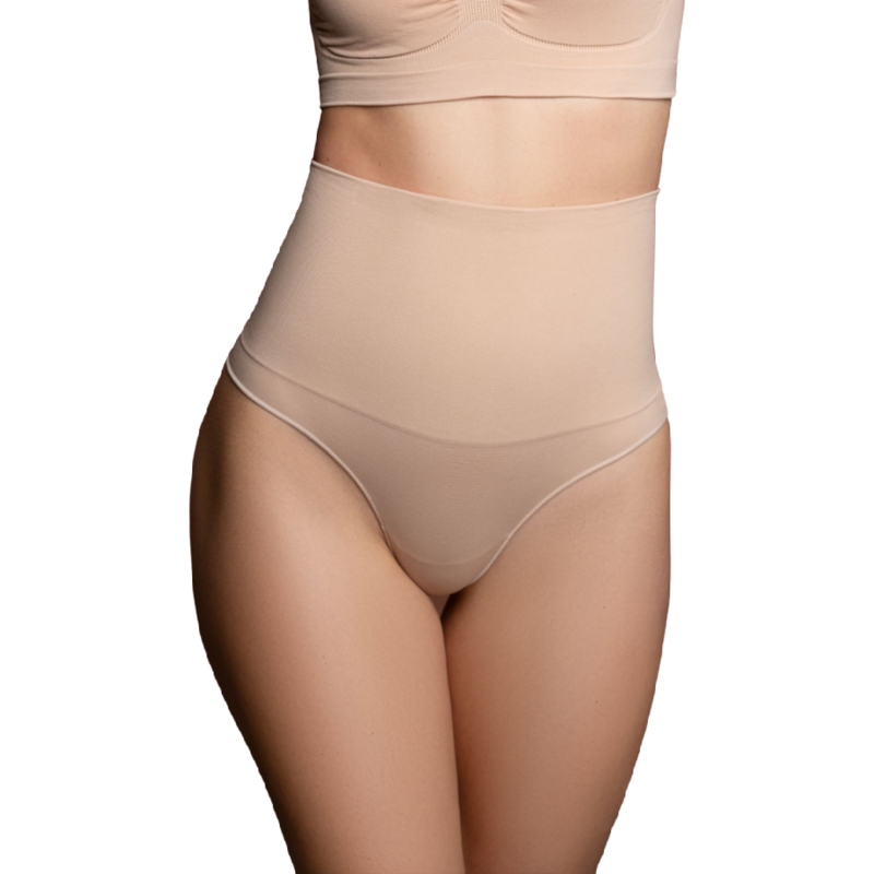 BYE-BRA – FAJA SIN COSTURAS ESTILO TANGA BEIGE TALLA S