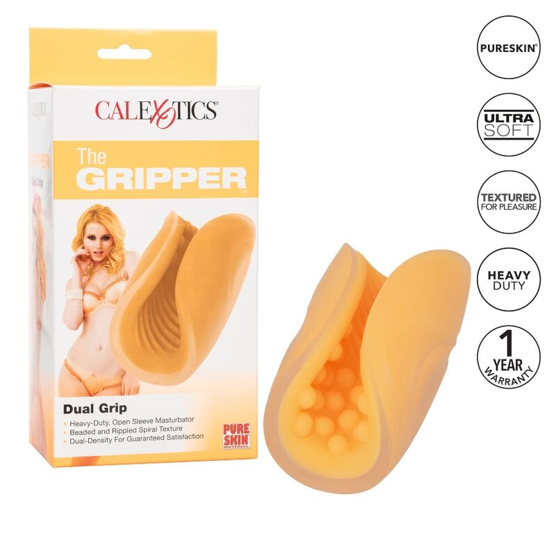 CALEXOTICS – BEADED GRIP MASTURBADOR TEXTURADO NARANJA