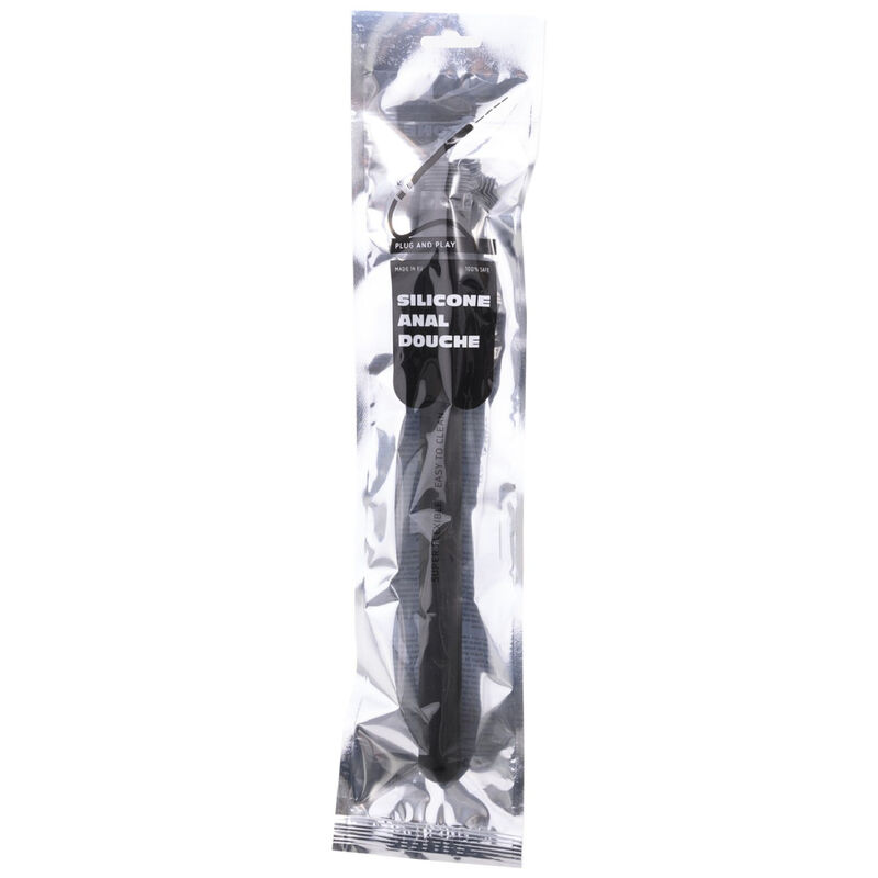 ALL BLACK – DUCHA ANAL SILICONA SISTEMA STOPPER 27 CM