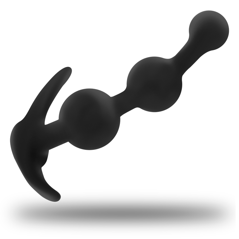Plug anal de silicona curvado con bolas (12,5/11 cm) OHMAMA
