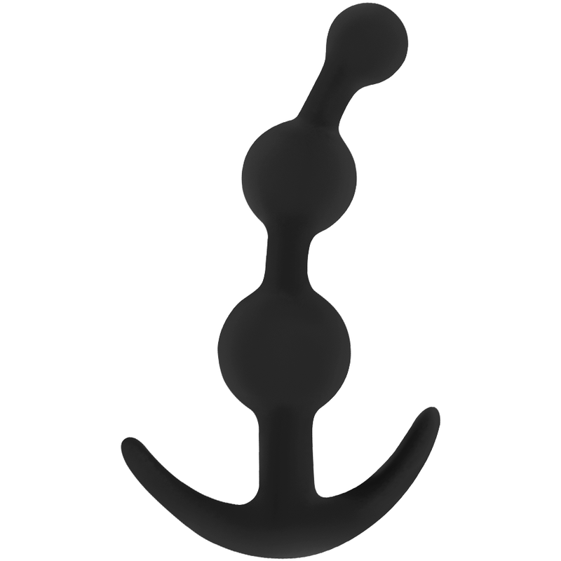 Plug anal de silicona curvado con bolas (12,5/11 cm) OHMAMA