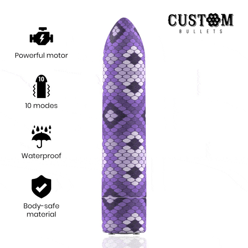 CUSTOM BULLETS – BALA RECARGABLE SNAKE LILA 10 INTENSIDADES
