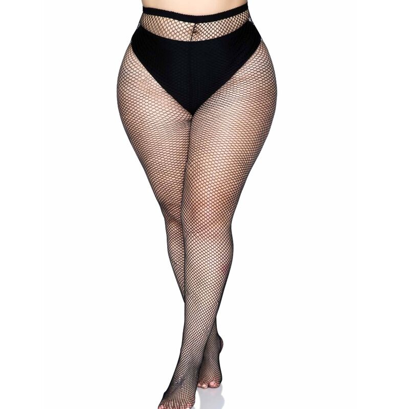 LEG AVENUE – MEDIAS EN RED NEGRO TALLA GRANDE
