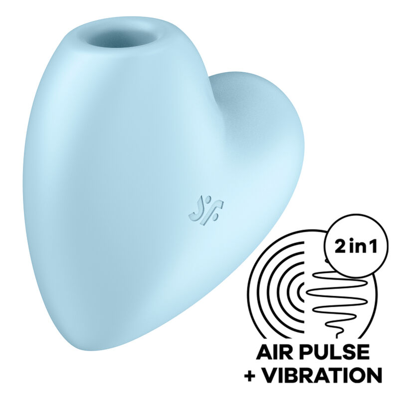 SATISFYER – CUTIE HEART ESTIMULADOR Y VIBRADOR AZUL