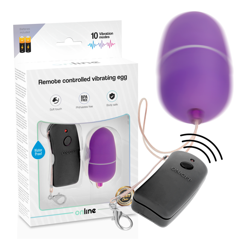 ONLINE – HUEVO VIBRADOR CON MANDO CONTROL REMOTO LILA
