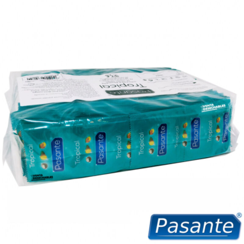 PASANTE – PRESERVATIVOS SABORES TROPICAL BOLSA 144 UNIDADES