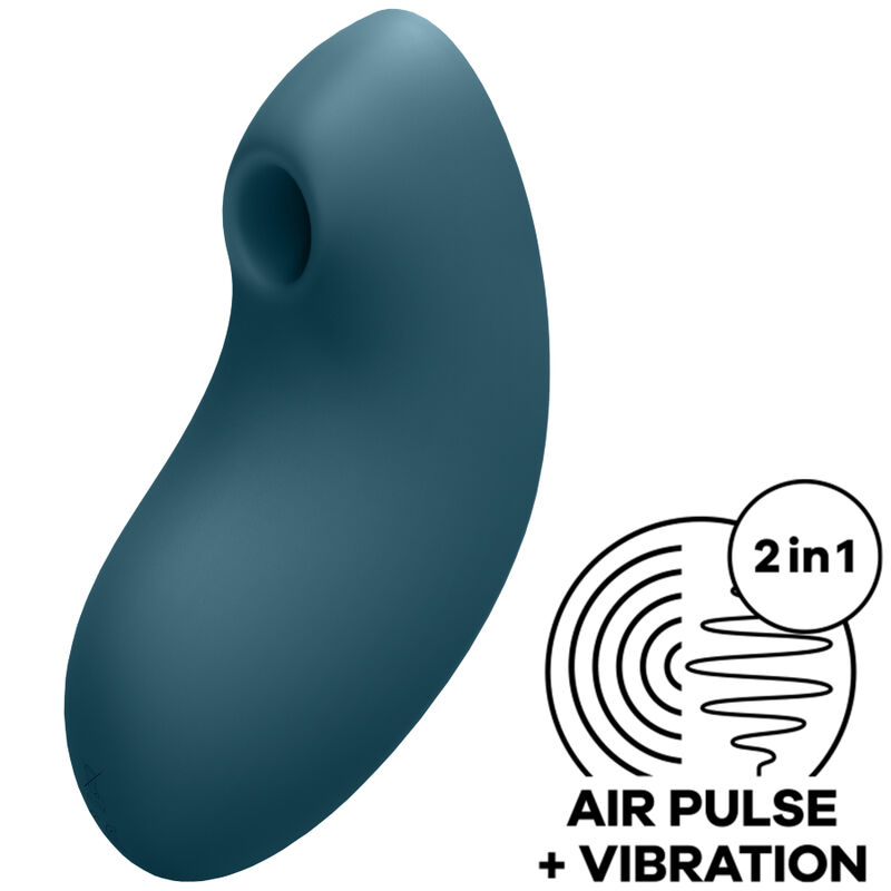 SATISFYER – VULVA LOVER 2 ESTIMULADOR Y VIBRADOR AZUL