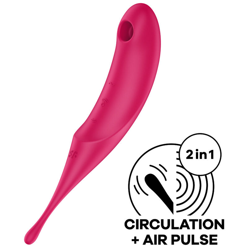 SATISFYER – TWIRLING PRO ESTIMULADOR Y VIBRADOR ROJO