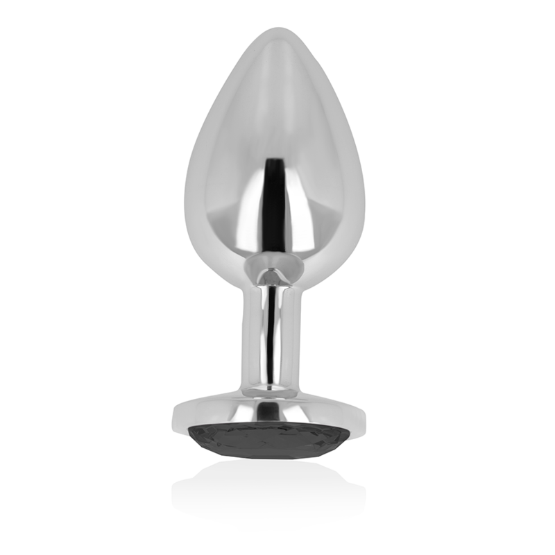 OHMAMA – PLUG ANAL CON CRISTAL NEGRO 8 CM