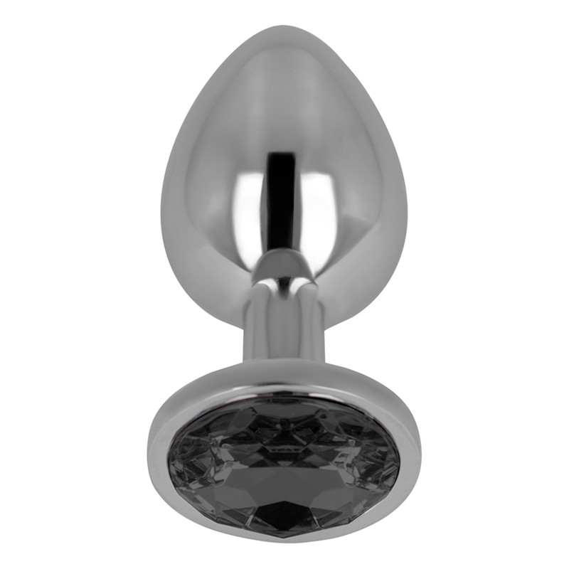 OHMAMA – PLUG ANAL CON CRISTAL NEGRO 8 CM