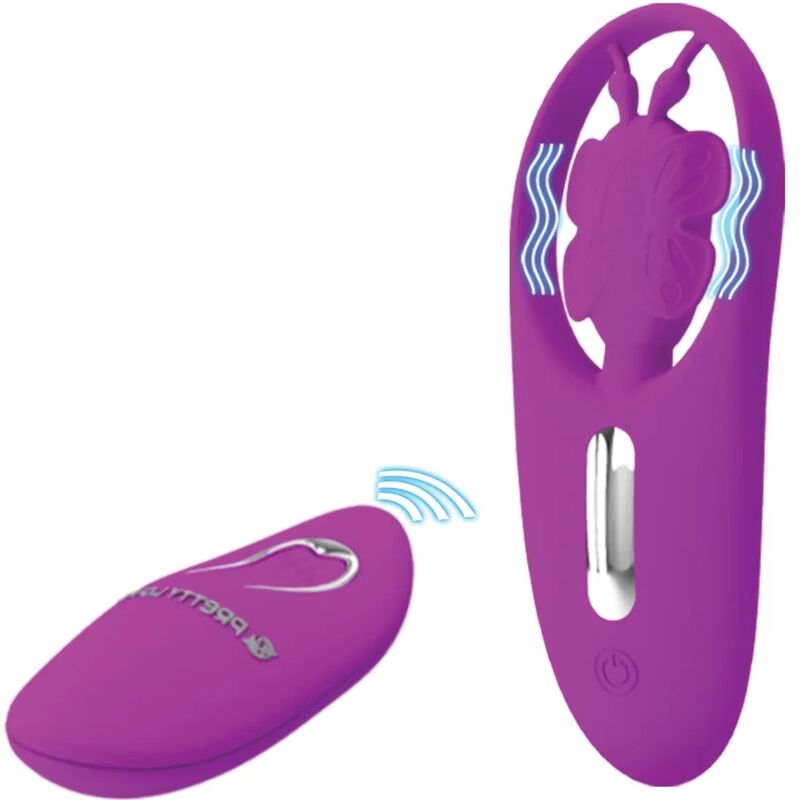 PRETTY LOVE – DANCING BUTTERFLY ESTIMULADOR PARA BRAGUITA CON CONTROL REMOTO LILA