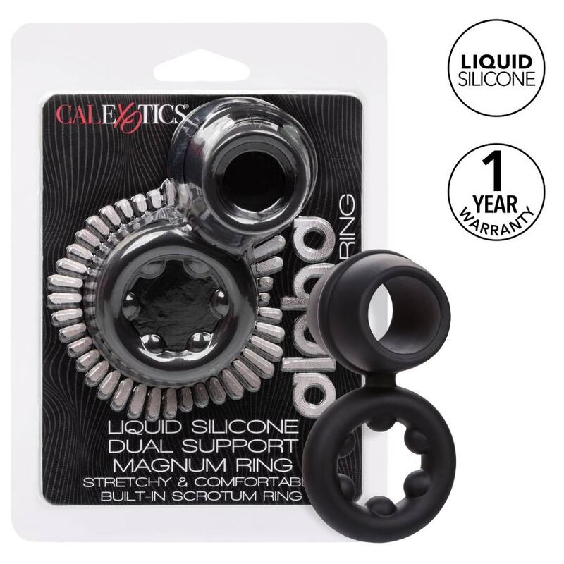 CALEXOTICS – ALPHA DUAL MAGNUM RING NEGRO