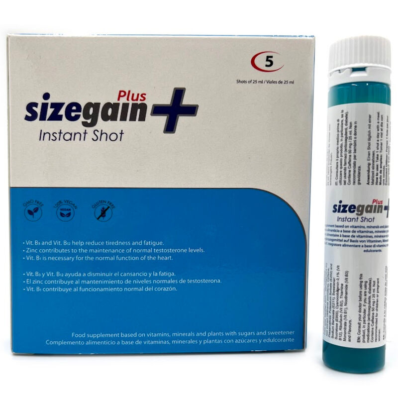 500 COSMETICS – SIZEGAIN PLUS INSTANT SHOT VIGORIZANTE MASCULINO 5 UNIDADES