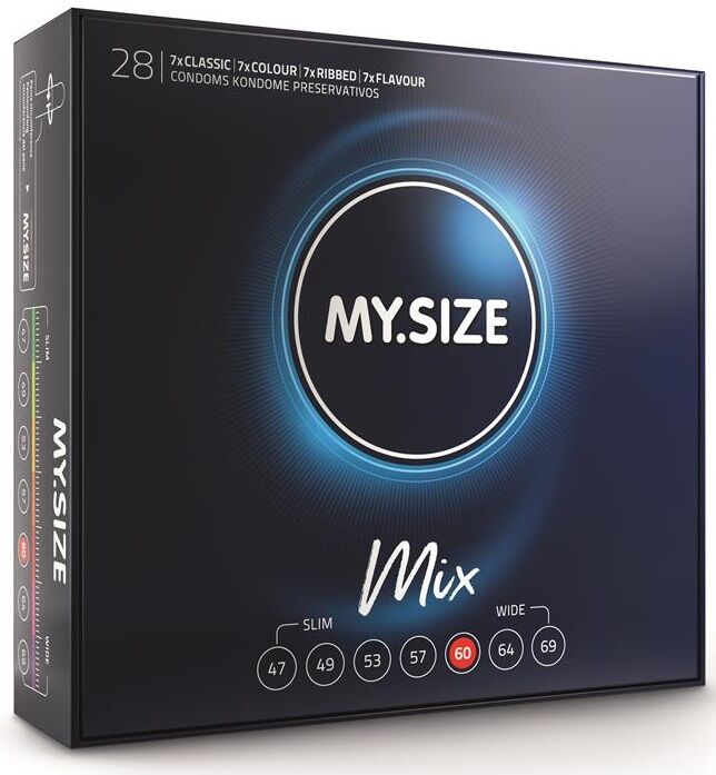 MY SIZE – MIX PRESERVATIVOS 60 MM 28 UNIDADES
