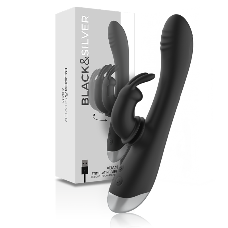 BLACKSILVER – DJ. ADAM ESTIMULADOR RABBIT SILICONA RECARGABLE NEGRO