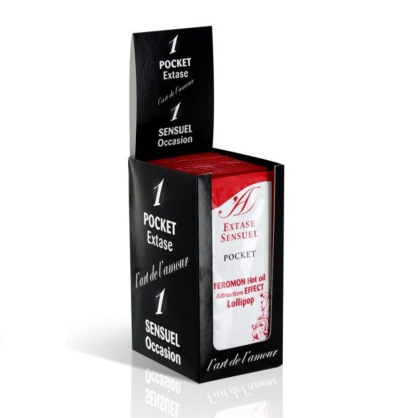 EXTASE SENSUAL – ACEITE MASAJE EFECTO CALOR FEROMONAS PIRULETA 10 ML