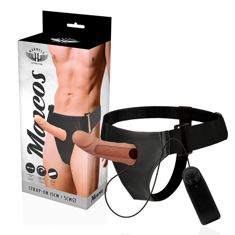 HARNESS ATTRACTION – ARNÉS HUECO MARCOS CON VIBRADOR 15 CM -O- 5 CM