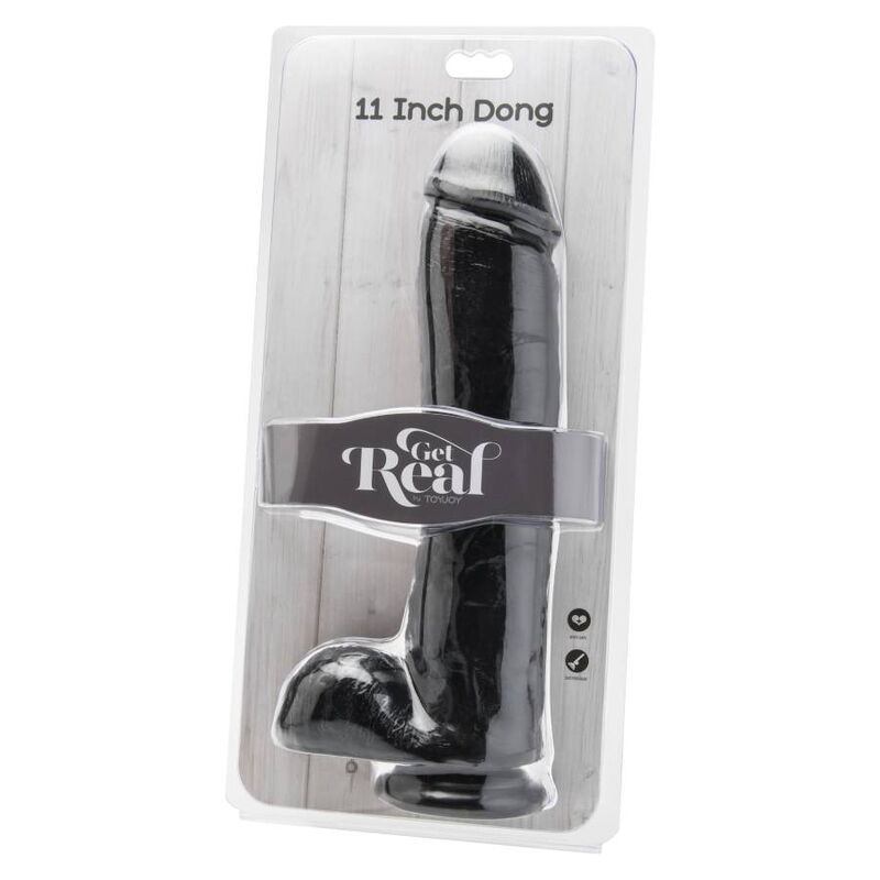 GET REAL – DILDO 28 CM CON TESTICULOS NEGRO