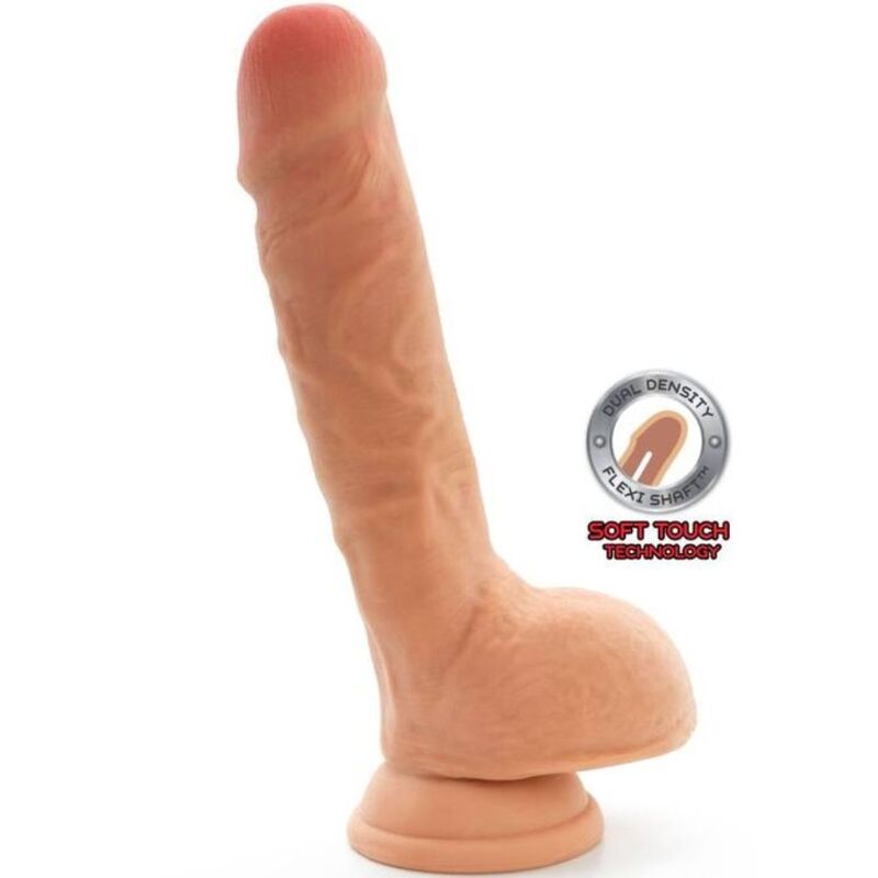 GET REAL – DUAL DENSITY DILDO 25,5 CM CON TESTICULOS NATURAL