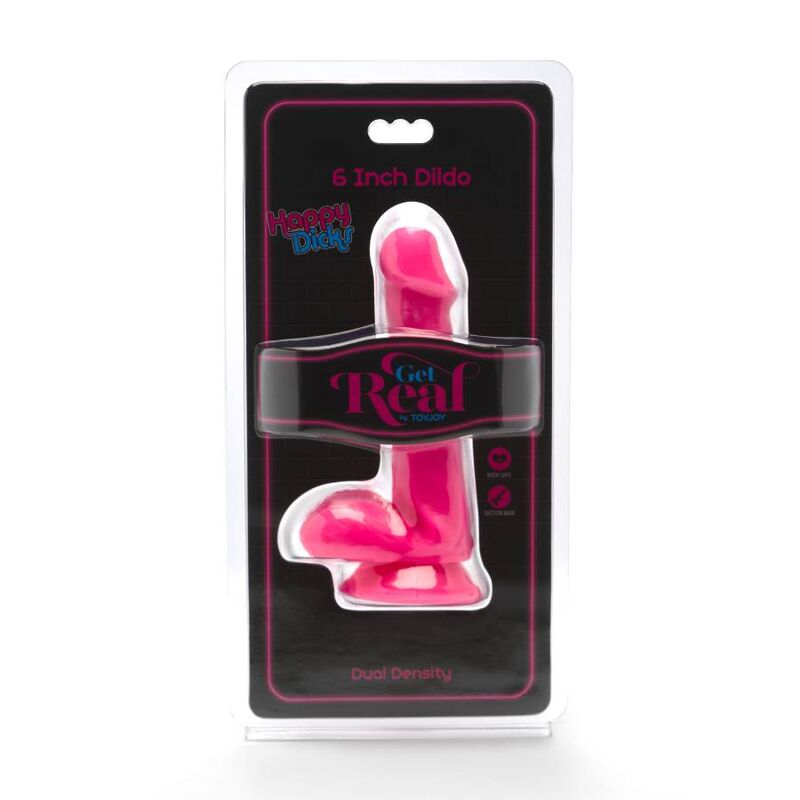 GET REAL – HAPPY DICKS DILDO 12 CM CON TESTICULOS ROSA