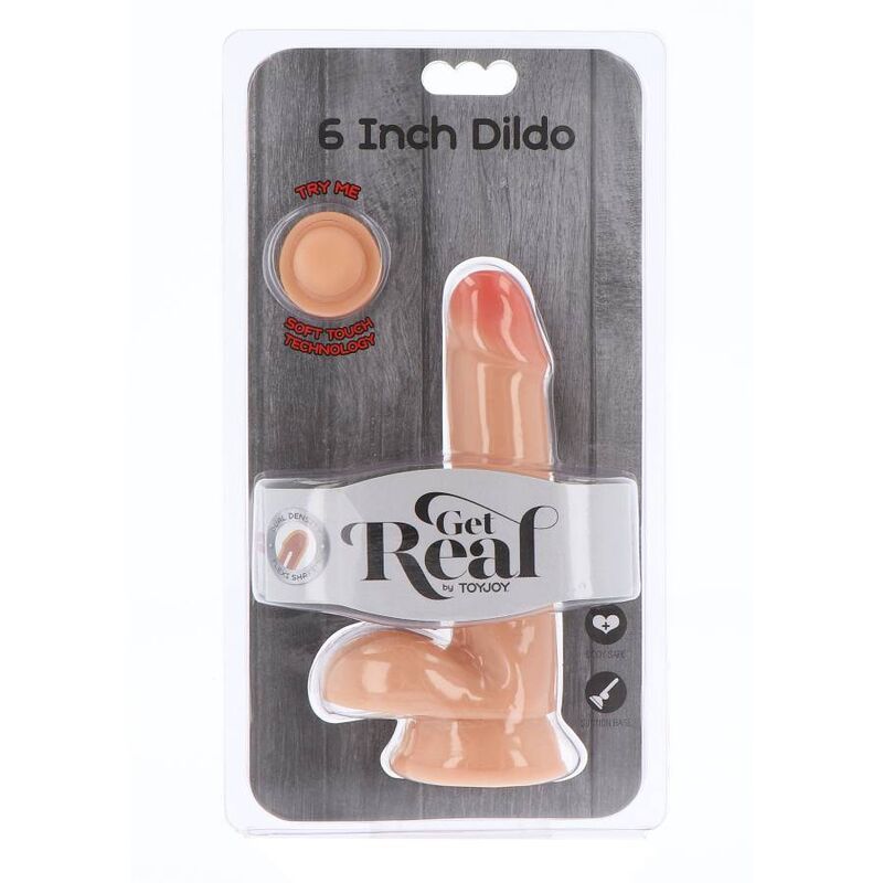 GET REAL – DUAL DENSITY DILDO 17 CM CON TESTICULOS NATURAL