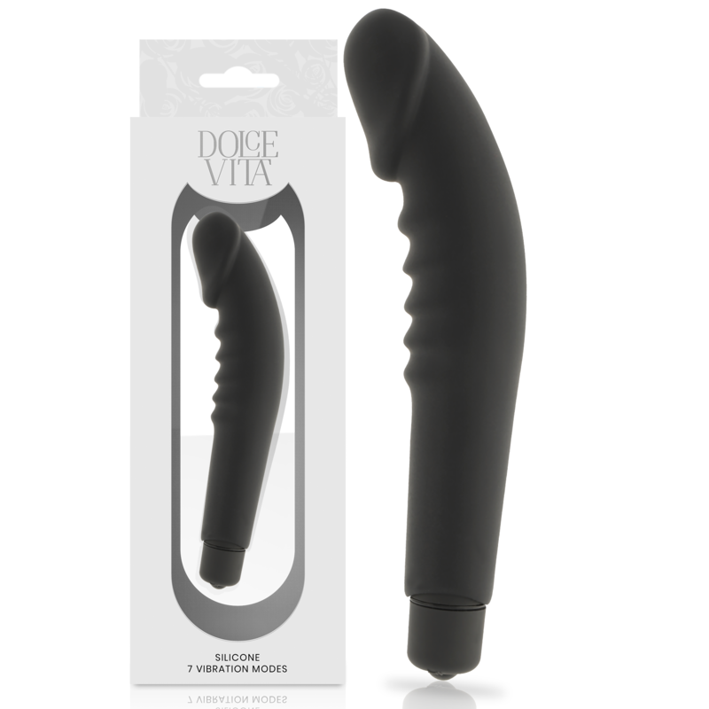 DOLCE VITA – REALISTIC  PLEASURE VIBRADOR SILICONA NEGRO