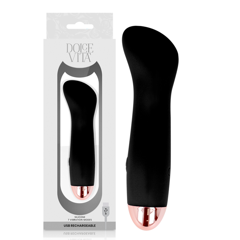 DOLCE VITA – VIBRADOR RECARGABLE ONE NEGRO 7 VELOCIDADES