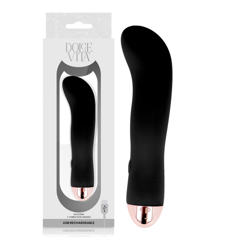 DOLCE VITA – VIBRADOR RECARGABLE TWO NEGRO 7 VELOCIDADES