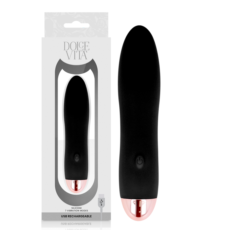 DOLCE VITA – VIBRADOR RECARGABLE FOUR NEGRO 7 VELOCIDADES