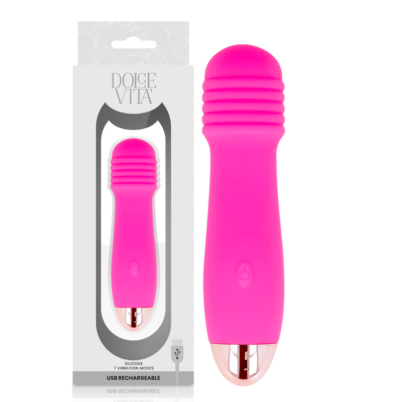 DOLCE VITA – VIBRADOR RECARGABLE THREE ROSA 7 VELOCIDADES