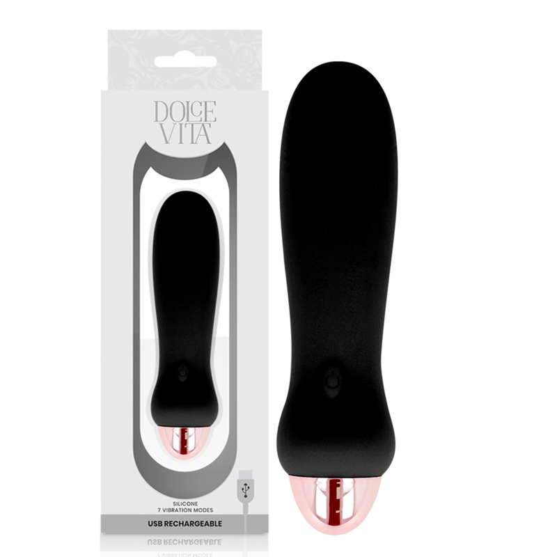 DOLCE VITA – VIBRADOR RECARGABLE FIVE NEGRO 7 VELOCIDADES