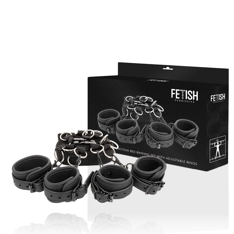 FETISH SUBMISSIVE – SET ATADURAS CAMA LUXURY CON FORRO DE NEOPRENO