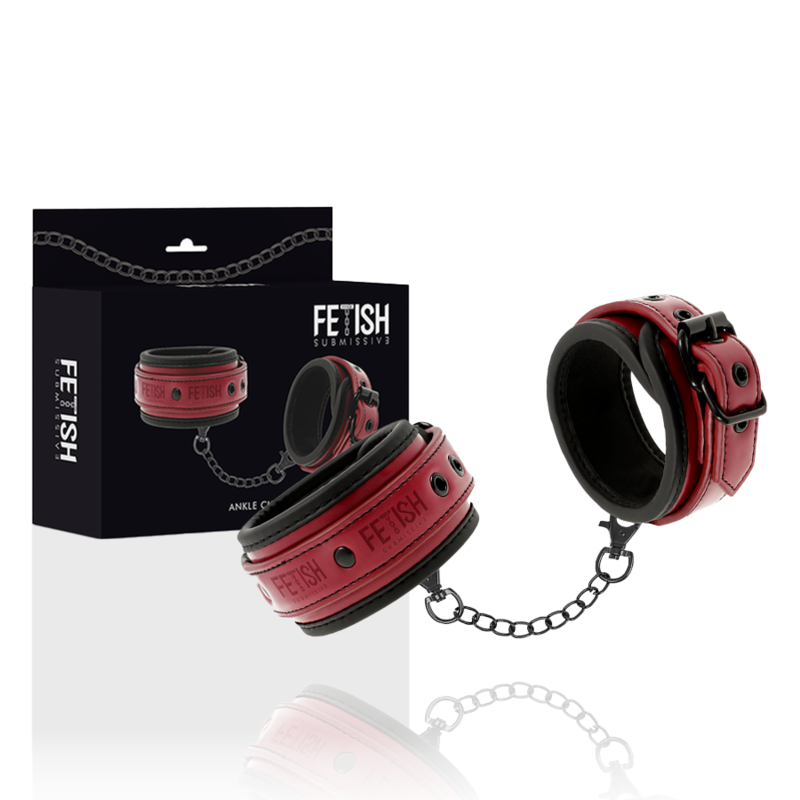 FETISH SUBMISSIVE DARK ROOM –  ESPOSAS TOBILLOS CUERO VEGANO CON FORRO DE NEOPRENO