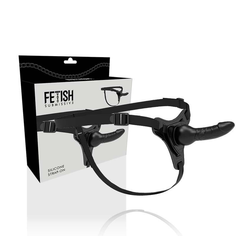 FETISH SUBMISSIVE HARNESS – SILICONA NEGRO REALISTIC 16 CM