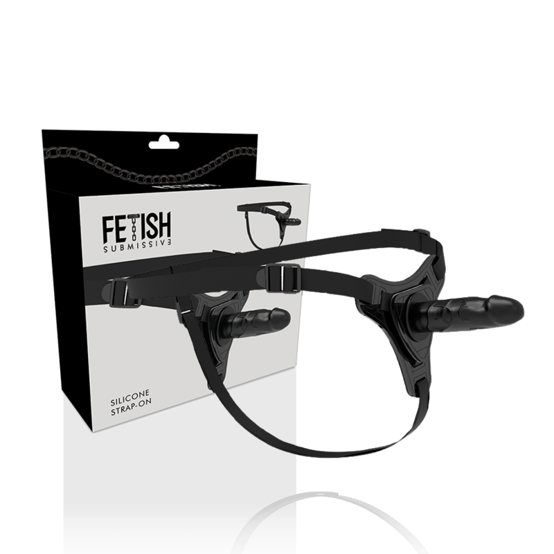 FETISH SUBMISSIVE HARNESS – SILICONA NEGRO REALISTIC 15 CM