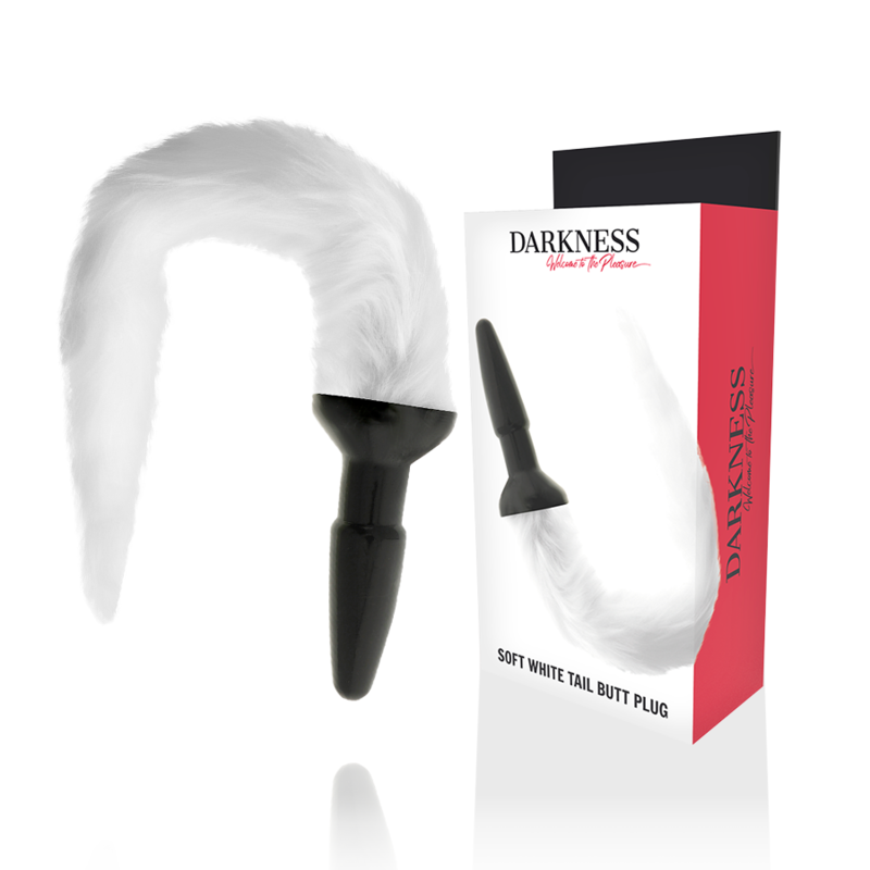 DARKNESS – PLUG ANAL SILICONA CON COLA BLANCA