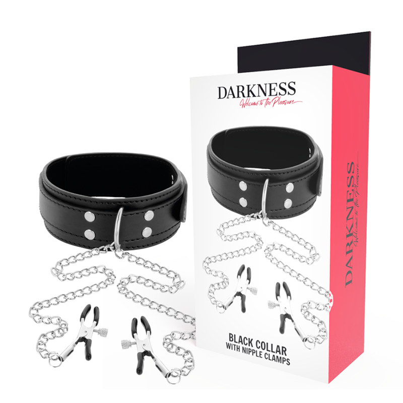 DARKNESS – COLLAR CON PINZAS PARA PEZONES NEGRO