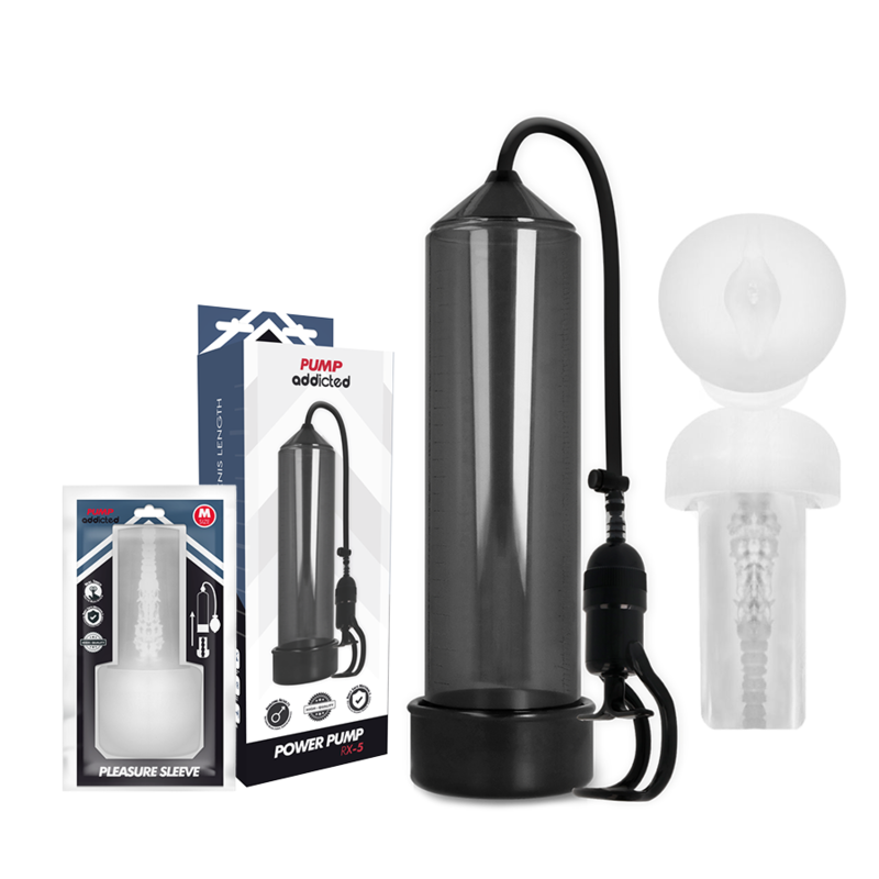 PUMP ADDICTED – BOMBA ERECCIÓN RX5 BLACK CON MASTURBADOR