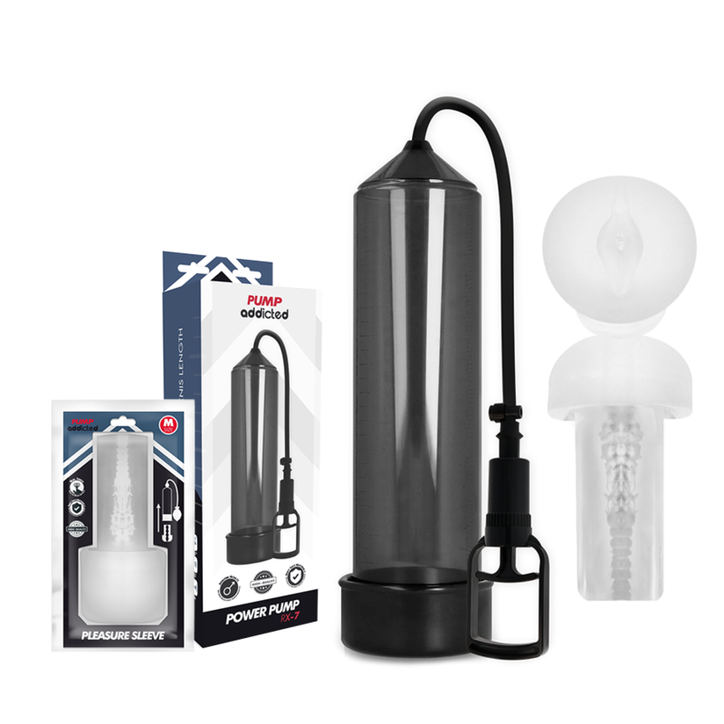 PUMP ADDICTED – BOMBA ERECCIÓN RX7 NEGRO CON MASTURBADOR