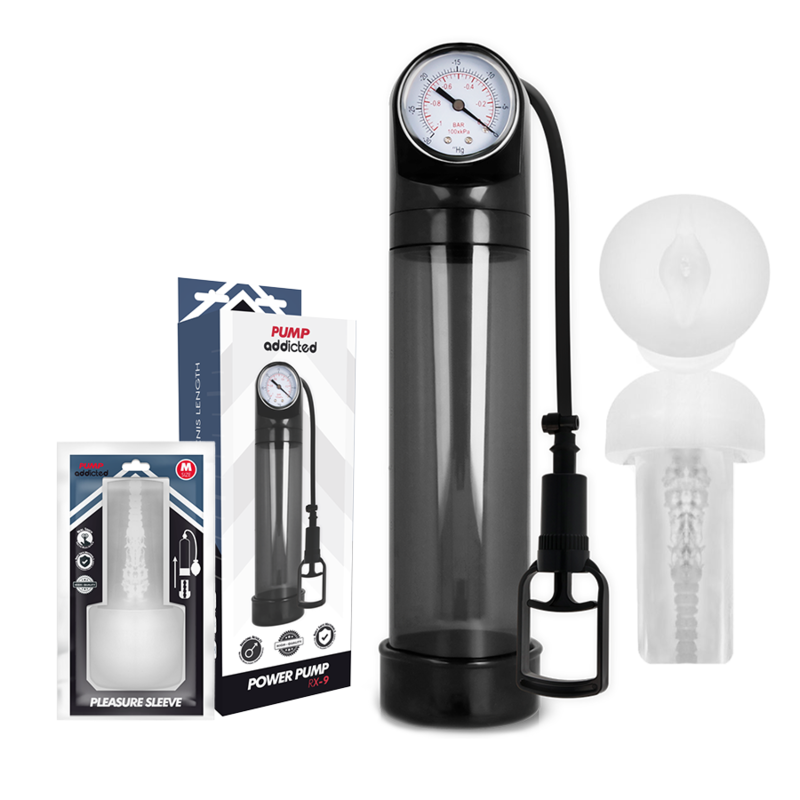 PUMP ADDICTED – BOMBA ERECCIÓN RX9 NEGRO CON MASTURBADOR