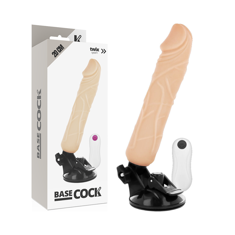 BASECOCK – VIBRADOR REALISTICO CONTROL REMOTO NATURAL 20 CM -O- 4 CM