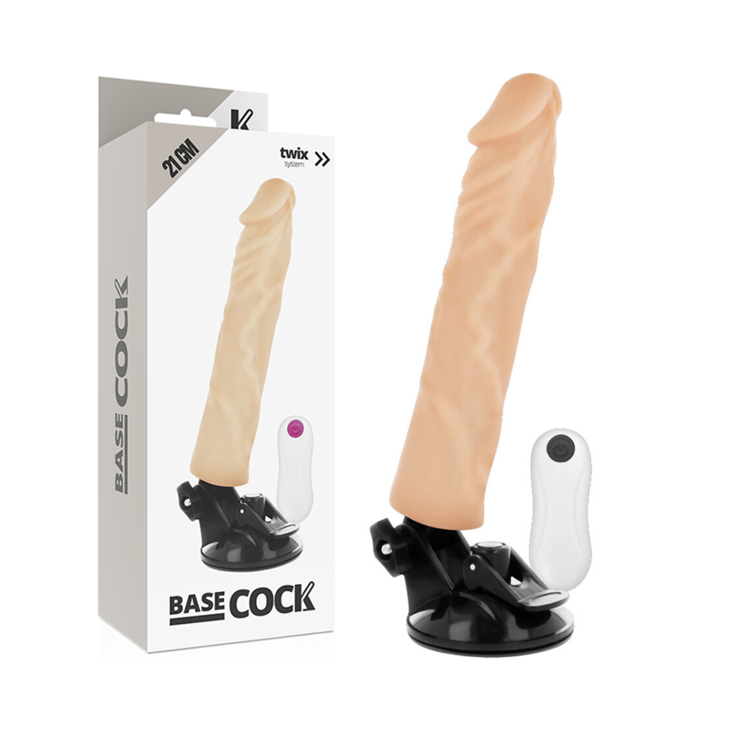 BASECOCK – VIBRADOR REALISTICO CONTROL REMOTO NATURAL 21 CM -O- 4 CM