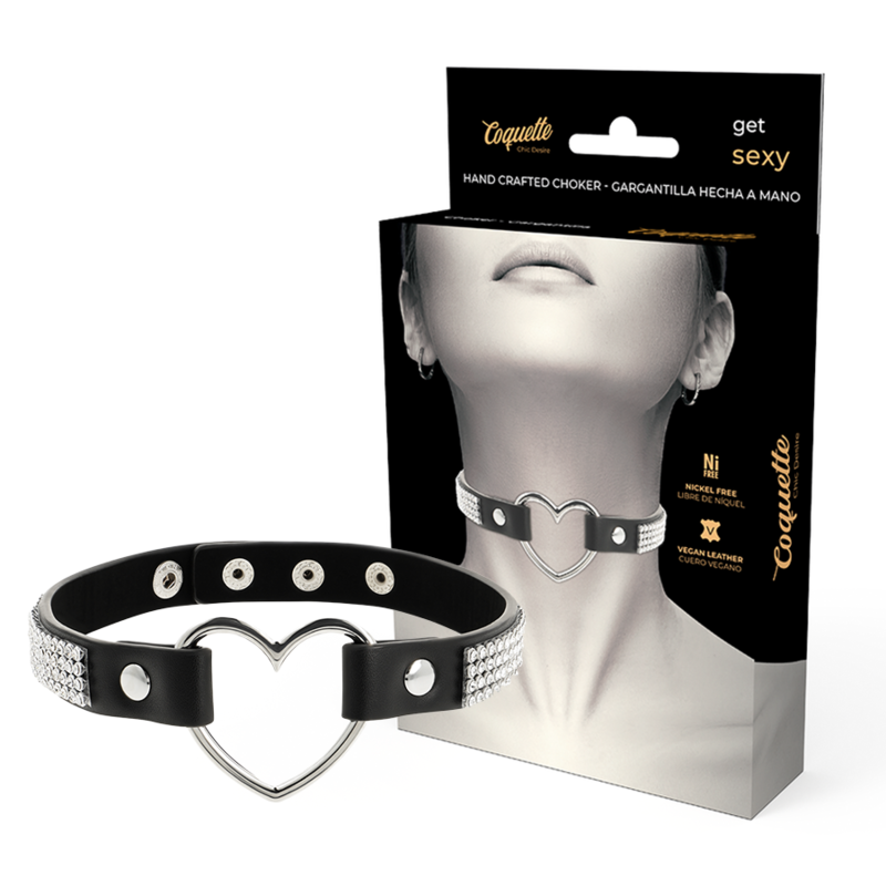 COQUETTE CHIC DESIRE – CHOKER CUERO VEGANO CORAZON