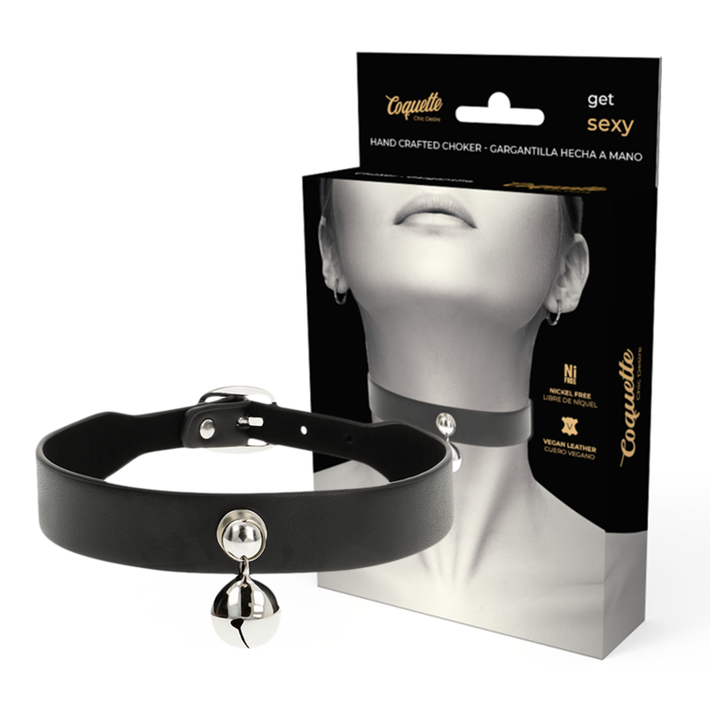 COQUETTE CHIC DESIRE – COLLAR CUERO VEGANO ACCESORIO WOMAN CASCABEL