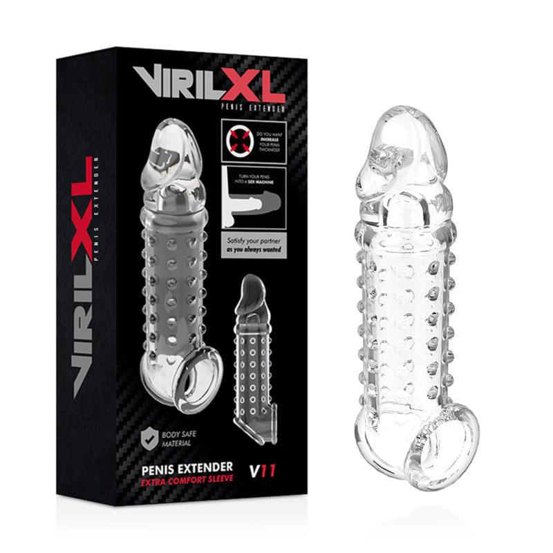 VIRILXL – EXTENSION Y FUNDA DE PENE V11 TRANSPARENTE