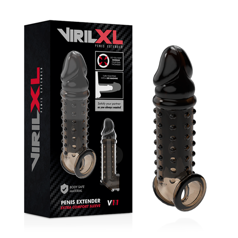 VIRILXL – EXTENSION Y FUNDA DE PENE  V11 NEGRO