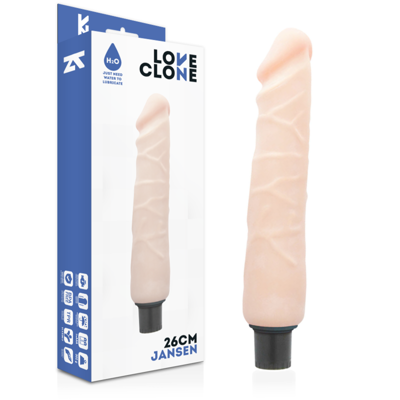 LOVECLONE – JANSEN SELF LUBRICATION VIBRADOR 26 CM -O- 4.2 CM