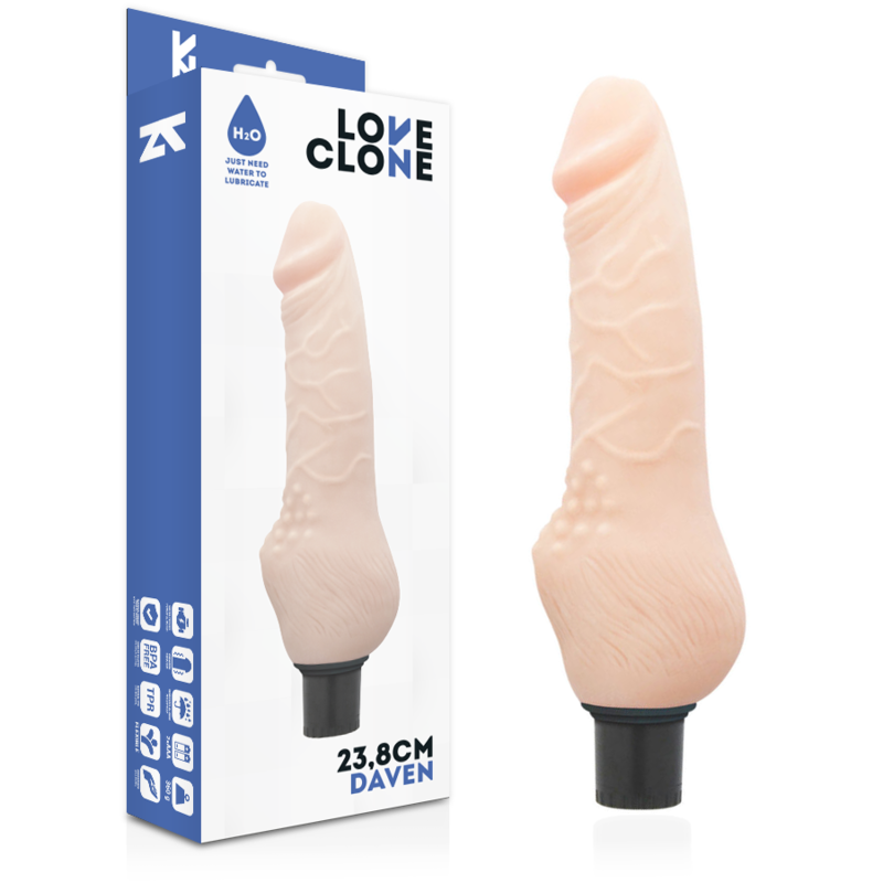 LOVECLONE – DAVEN SELF LUBRICATION REALISTICO 23.8 CM -O- 3.8 CM