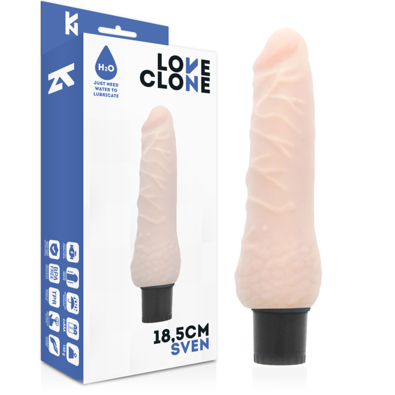 LOVECLONE – SVEN SELF LUBRICATION VIBRADOR 18.5 CM -O- 3.3 CM