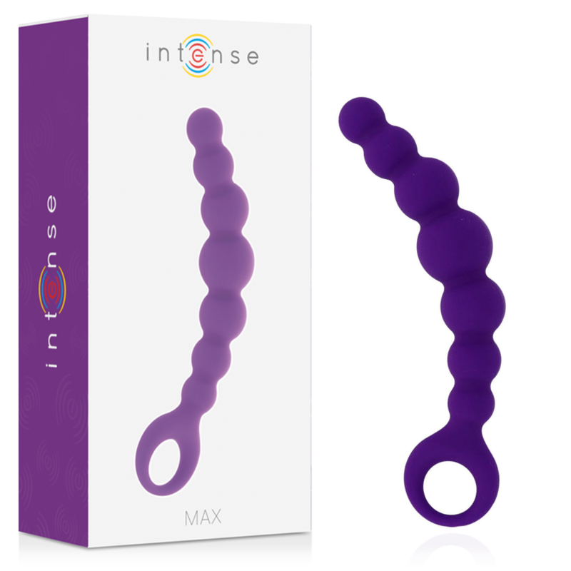 Cadena de silicona con 7 bolas anales lila MAX INTENSE